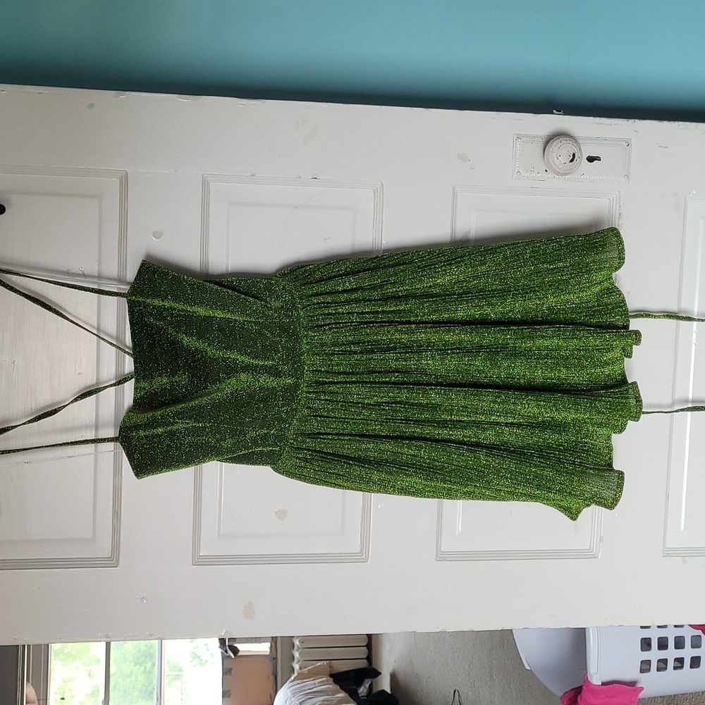 Green Sparkle Lulu's Mini Dress